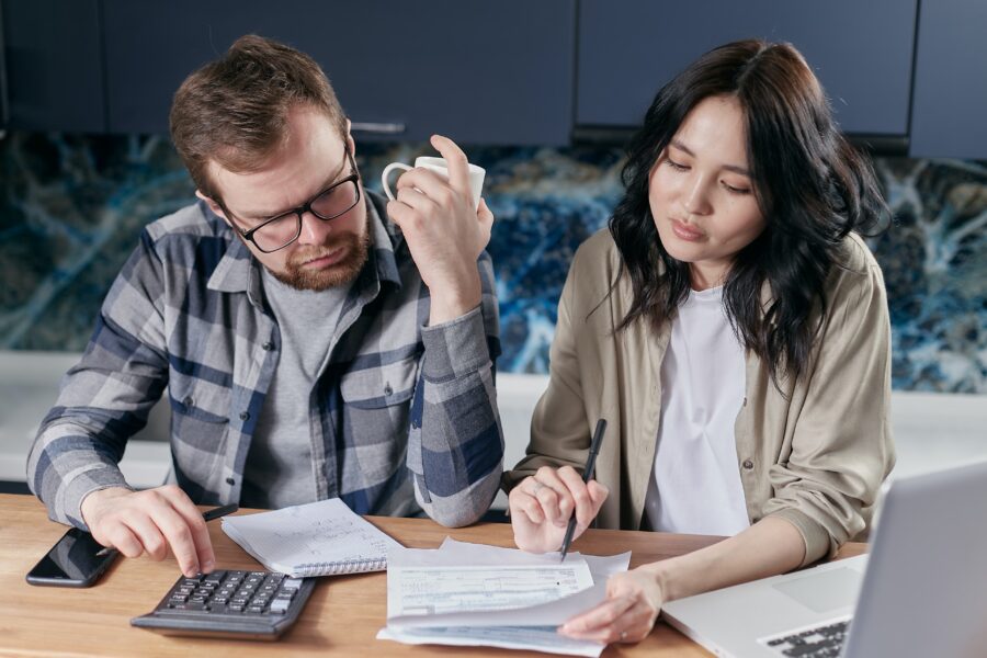 Couple Looking at Credit Report